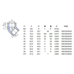 Коліно PPR Ekoplastik 45° 50мм SKO05045XX