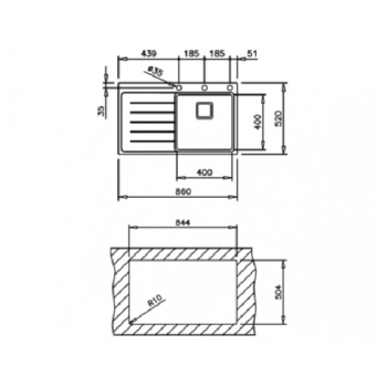 Мийка для кухні TEKA ZENIT R15 1B 1D LHD 860x520 Нержавійка