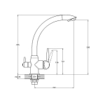 Змішувач для кухні з підключенням для осмосу G-lauf GOP18-A093KW