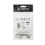 Кран угловой с накидной гайкой Raftec PN40 ВВ 3/4' бабочка