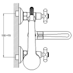 Смеситель для ванной G-lauf QMT3- A722