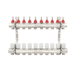 Коллектор PLM 1'x3/4' 10 выходов с термоклапанами и расходомерами PBMF110