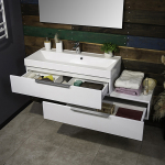 Тумба навісна Fancy Marble Tristan 1000L з умивальником Signe 1000