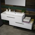 Тумба навісна Fancy Marble Tristan 1000L з умивальником Signe 1000