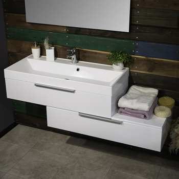 Тумба навісна Fancy Marble Tristan 1000L з умивальником Signe 1000