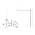 Змішувач для кухні з підключенням для осмосу VENTA VC803FS