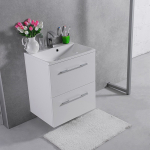 Тумба навісна Fancy Marble Santorini 600 з умивальником Amelia 600