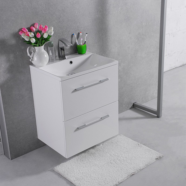 Тумба навісна Fancy Marble Santorini 600 з умивальником Amelia 600