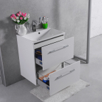 Тумба навісна Fancy Marble Santorini 600 з умивальником Amelia 600