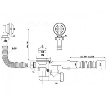 Сифон для ванни Ani Plast Е 155