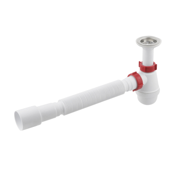 Сифон для умивальника PLM 1 1/4'x40 з литим випуском/з гофротрубою 40x40/50 PM 40 SF 10 02