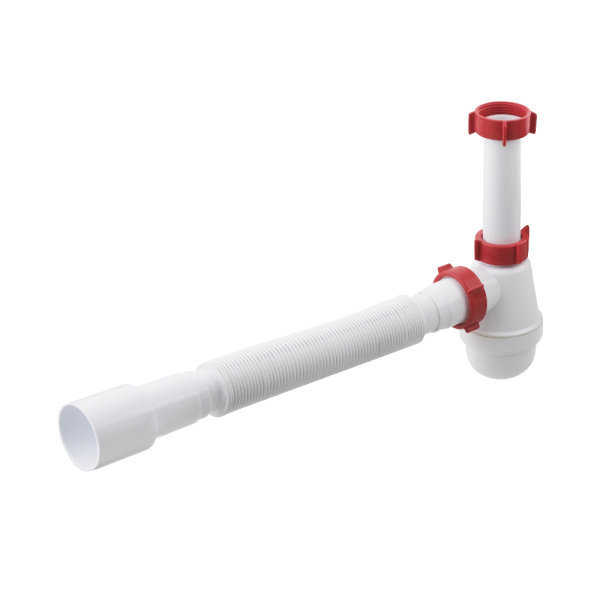 Сифон для умивальника PLM 1 1/4'x40 без випуску з гофротрубою 40x40/50 PM 40 SF 10 01