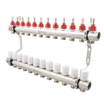 Колектор PLM 1'x3/4' 12 виходів з термоклапанами та витратомірами PBMF112