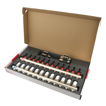 Колектор PLM 1'x3/4' 12 виходів з термоклапанами та витратомірами PBMF112