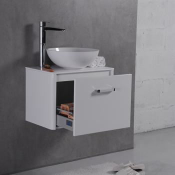 Тумба навісна Fancy Marble Fiji 600 з умивальником Mona 420  і стільницею