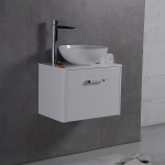 Тумба навісна Fancy Marble Fiji 600 з умивальником Mona 420  і стільницею