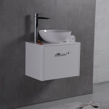 Тумба навісна Fancy Marble Fiji 600 з умивальником Mona 420  і стільницею