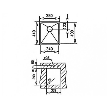 Мийка для кухні TEKA BE LINEA 34.40 R15 340x400 Нержавійка