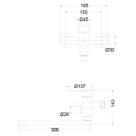 Змішувач для ванни VENTA VA7008B