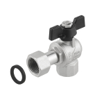 Кран угловой с накидной гайкой Raftec PN40 ВВ 1/2' бабочка