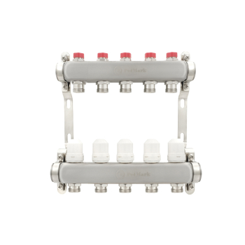 Колектор PLM 1'x3/4' 5 виходів з термоклапанами без євроконусів