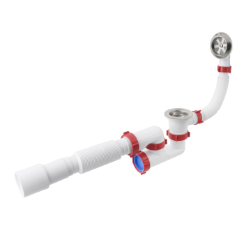 Сифон для ванни PLM з ревізією/з випуском 1 1/2' перел і гофр 40x40/50 PM 40 SF 30 02