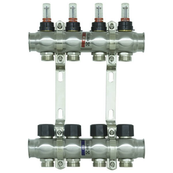 Коллектор с расходомерами Raftec 1'х4