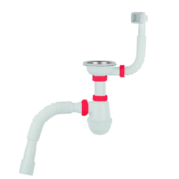 Сифон для миття PLM 3 1/2'x40 з різьбовим випуском 40x40/50 та гнучким переливом PM 40 SF 20 05