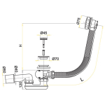 Сифон для ванни Alcaplast A55K-80