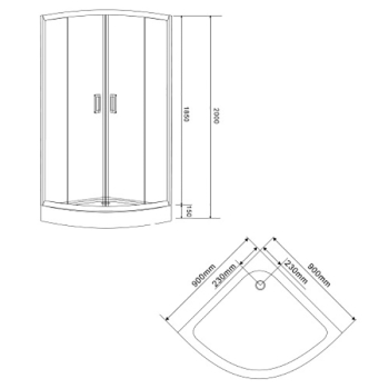 Душова кабіна Eger Tisza 200x90 599-021-A