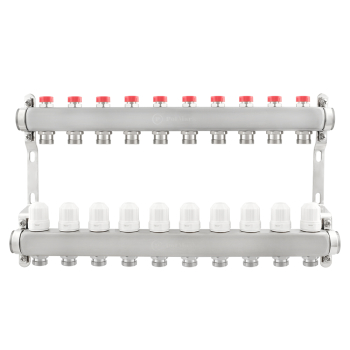 Колектор PLM 1'x3/4' 10 виходів з термоклапанами без євроконусів