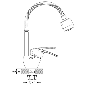 Змішувач для кухні G-lauf з рефлекторним виливом 8G4- E181