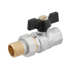 Кран шаровый с американкой Raftec BLACK PN50 ВЗ 1/2' бабочка DRBS1