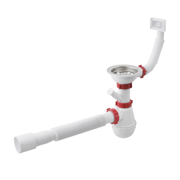 Сифон для мойки PLM 3 1/2'x40 без выпуска/с гофротрубой 40x40/50 PM 40 SF 20 06