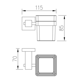 Стакан настінний VENTA матове скло V330N сатин