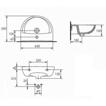 Умивальник Cersanit PRESIDENT 45