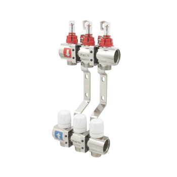 Колектор PLM 1'x3/4' 3 виходи з термоклапанами та витратомірами PBMF103