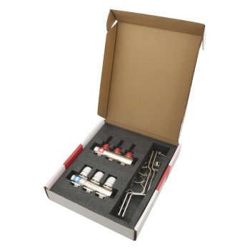 Колектор PLM 1'x3/4' 3 виходи з термоклапанами та витратомірами PBMF103