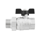 Кран кульовий з американкою Raftec BLACK PN40 ВЗ 1' метелик