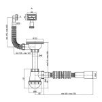 Сифон для миття PLM 3 1/2'x40 з різьбовим випуском 40x40/50 та гнучким переливом PM 40 SF 20 05