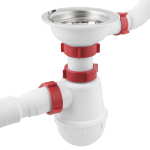 Сифон для миття PLM 3 1/2'x40 з різьбовим випуском 40x40/50 та гнучким переливом PM 40 SF 20 05