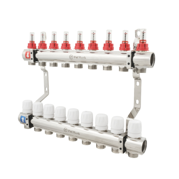 Колектор PLM 1'x3/4' 9 виходів з термоклапанами та витратомірами PBMF109