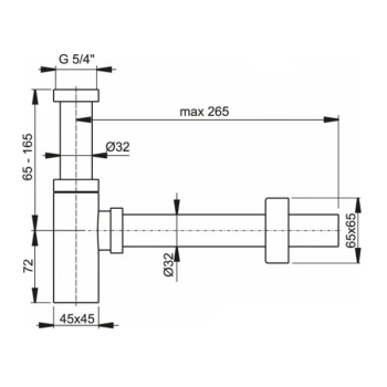 Сифон для умивальника Alcaplast A401