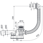 Сифон для душового піддону Alcaplast A503KM