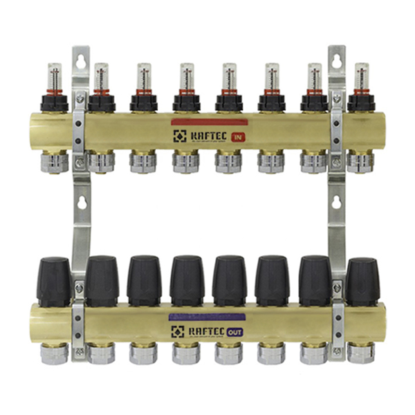 Колектор з витратомірами Raftec 1'х8