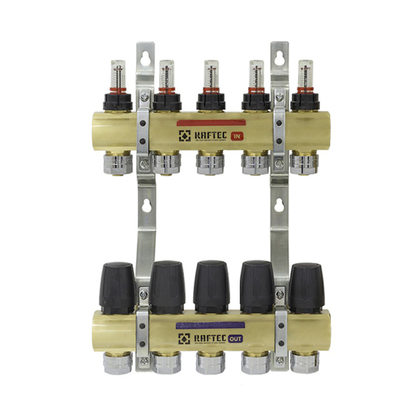 Колектор з витратомірами Raftec 1'х5