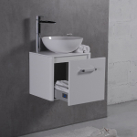 Тумба навісна Fancy Marble Fiji 500 з умивальником Mona 420 і стільницею