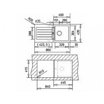 Мийка для кухні TEKA KEA 45 B-TG 860x435 Карбон